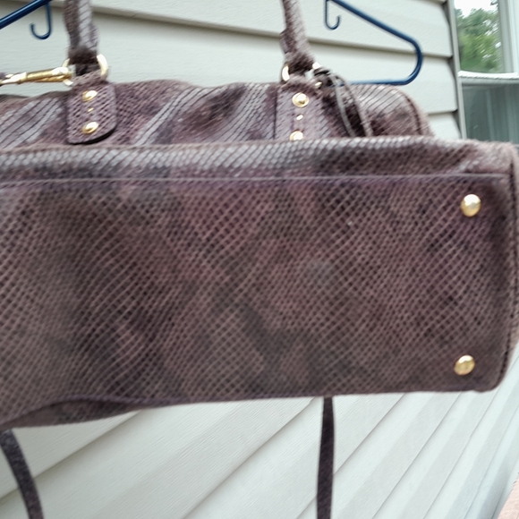 Michael Kors Purple Python Leather Satchel Tote Good Pre Owned RARE - Picture 8 of 13